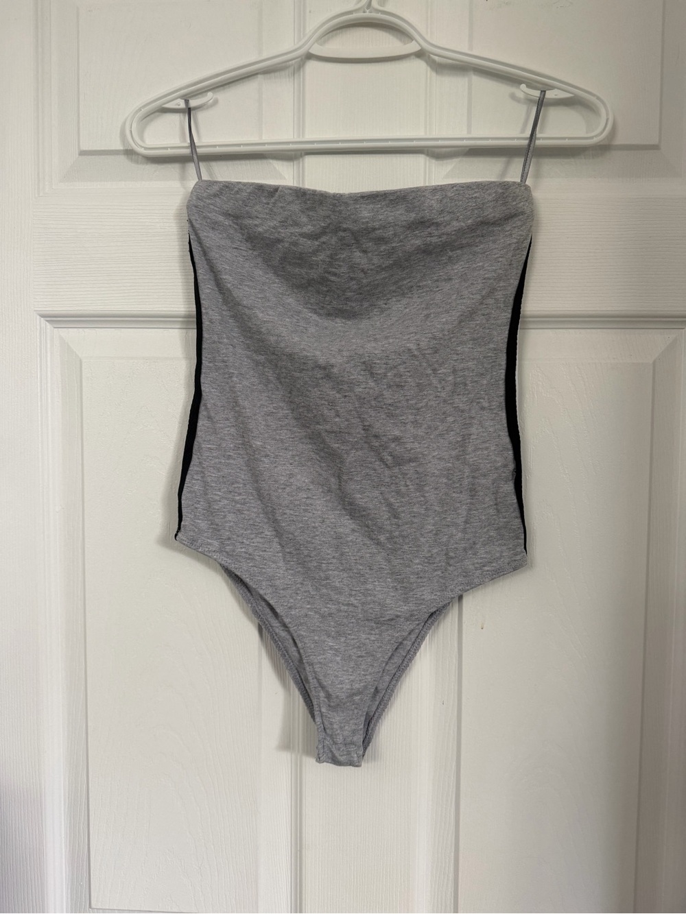 Bluenotes Grey Bodysuit with Black Side Panels
